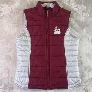 G3 University of Montana Grizzlies Puffer Vest Maroon Gray Full Zip NCAA